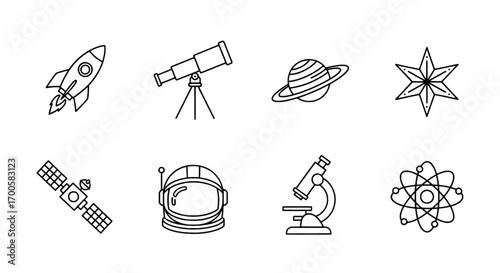 Space and Science Line Icons