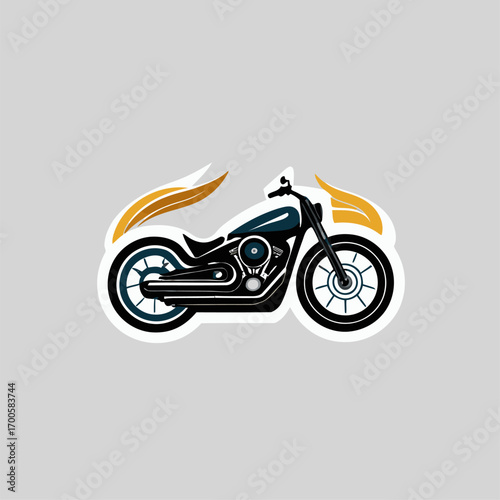 American cruiser motorbike vector logo