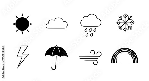 Weather Icons Sun, Rain, Snow, Wind & More