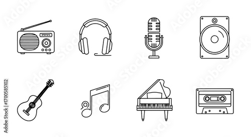 Musical Instruments and Audio Equipment Icons