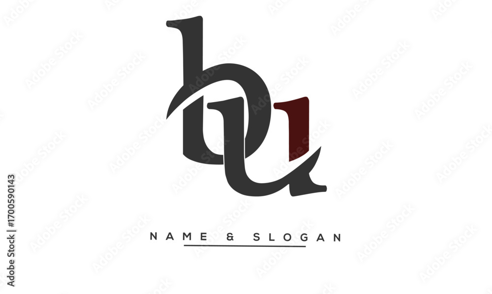 Fototapeta premium UB, BU Abstract Letters Logo Monogram