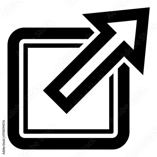 Free Download Black icon of an arrow exiting a square frame - GFXLoad