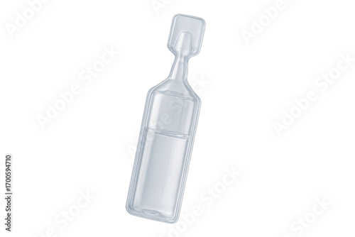 Single dose eye drops container on transparent background