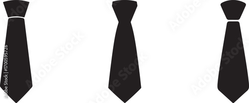 black tie silhouette vector on white background