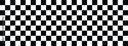 Black and White Checkerboard Pattern Set – Chess, Racing Flag, and Geometric Square Grid Design