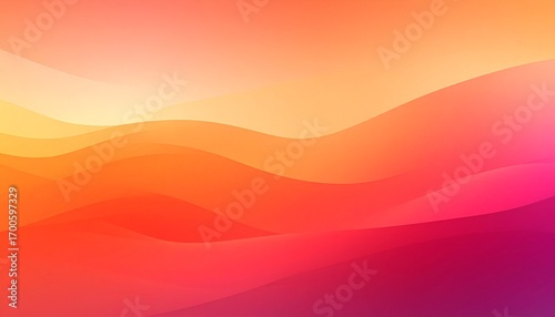 Abstract waves flow with vibrant orange, red, and pink colors creating a smooth, blurred gradient effect, evoking a sense of warmth and energy.