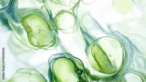 Wallpaper Mural Closeup of green cells with transparent membranes under microscope. Torontodigital.ca