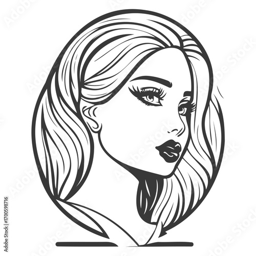 beauty girl illustration grey