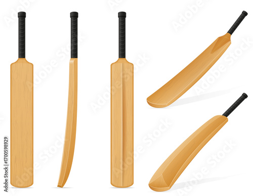 bit bat for cricket sport game cartoon stock vector illustration isolated on white background