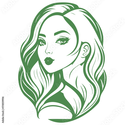 beauty girl illustration green