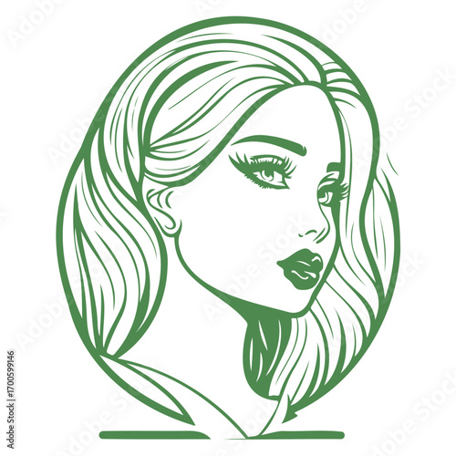 beauty girl illustration green