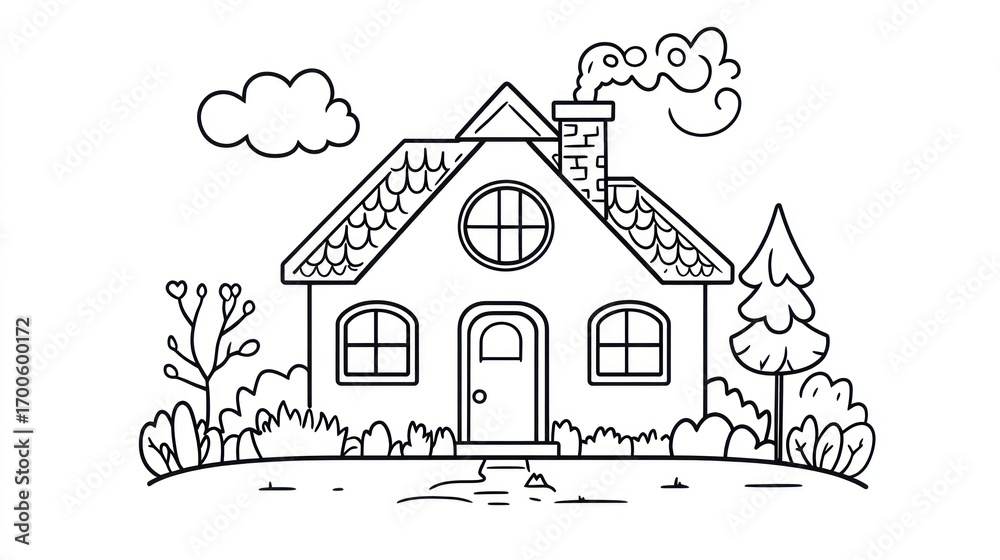 Fototapeta premium Simple house illustration