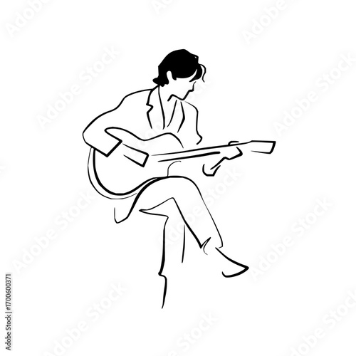 Guitarist musician playing guitar music concert acoustic guitar player musical instrument performance silhouette art
