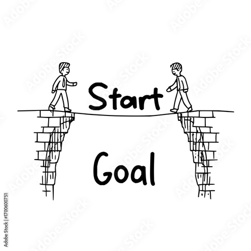 Start goal achievement business success strategy challenge concept journey motivation path planning risk vision