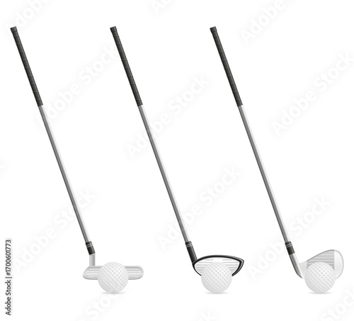 clubs for golf game cartoon stock vector illustration isolated on white background