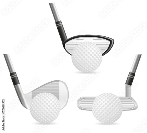 clubs for golf game cartoon stock vector illustration isolated on white background