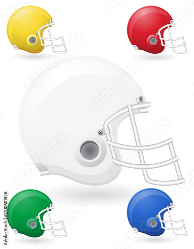 helments for american football sport game cartoon stock vector illustration isolated on white background