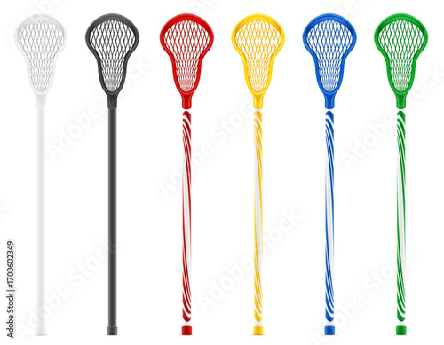 lacrosse clubs sticks bit bat cartoon stock vector illustration isolated on white background