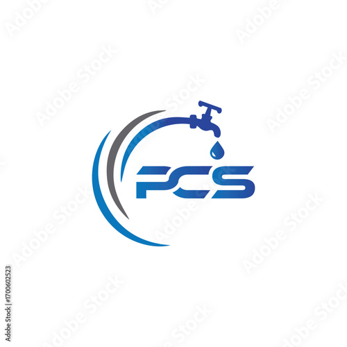 Simple initial PCS plumbing logo