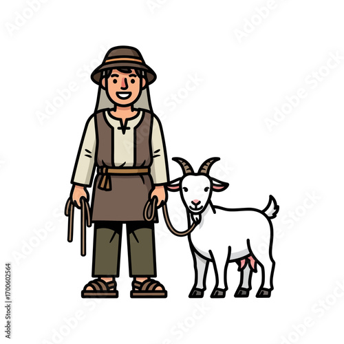 Shepherd with Goat
