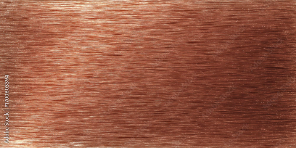 Fototapeta premium Brushed copper metal texture with warm tones and soft horizontal lines.