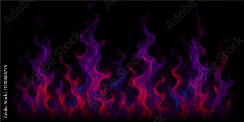 Abstract orange and red flames blaze on a dark background, a fiery texture of heat and light