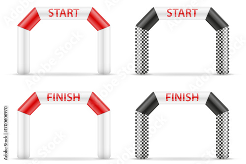 start finish inflatable line gates for sport game cartoon stock vector illustration vector illustration isolated on white background