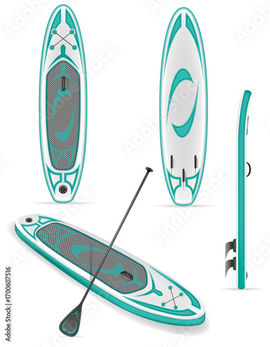 sup board for outdoor activities and water sports cartoon stock vector illustration isolated on white background