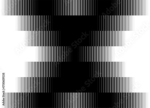 Striped pattern of columns of black lines on a white background. Graphic design element for advertising, printing, packaging and interior. Sporty Vector background. Halftone. Bold letter X