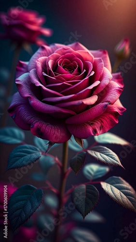red rose on black background
