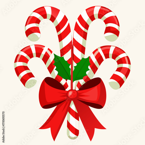 Festive classic red white candy cane arrangement vector illustration vector