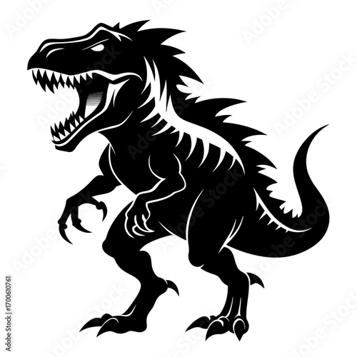 Fierce silhouette tyrannosaurus rex vector illustration scalable icon vector