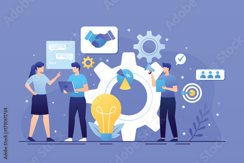 Collaborative team working on a brand new business idea