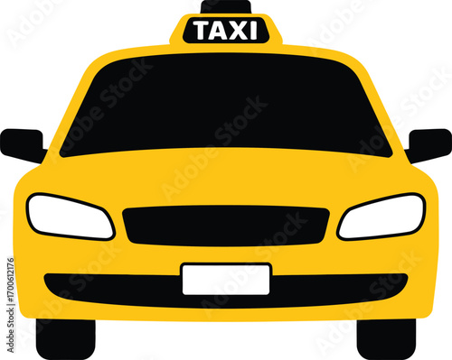 Yellow Taxi Cab Vector Illustration