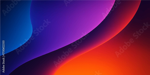 Abstract flowing light waves create a smooth, futuristic blue and purple vector background illustration