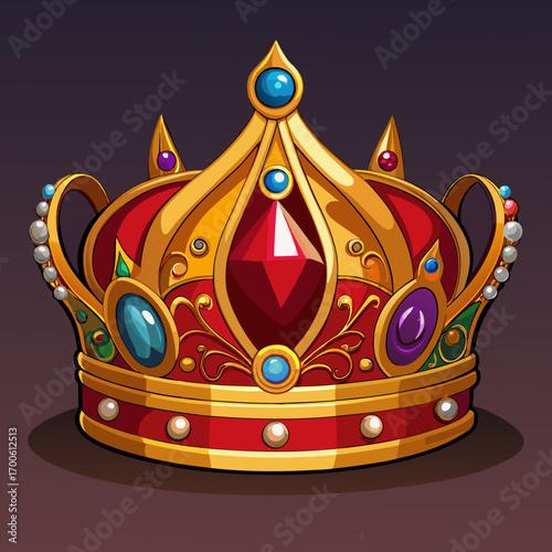 Regal ornate golden crown intricately detailed vector illustration vector
