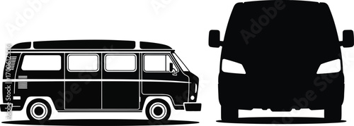 Retro Van and Minivan Silhouette
