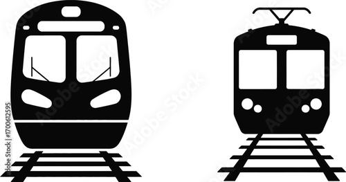 Train and Metro Vector Silhouettes