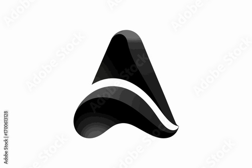 Abstract Black and White Letter A Logo Design
