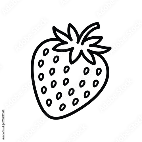 Simple hand drawn outline of a strawberry fruit