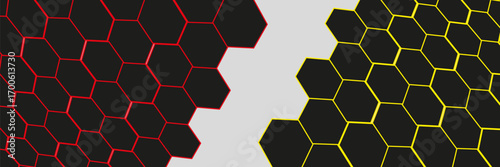  Abstract multicolor hexagon geometric honeycomb texture background. creative decorative element fabric. hexagon light creative digital concept vector surface grid hexagonal tile .