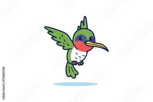 Hummingbird Landing Cartoon