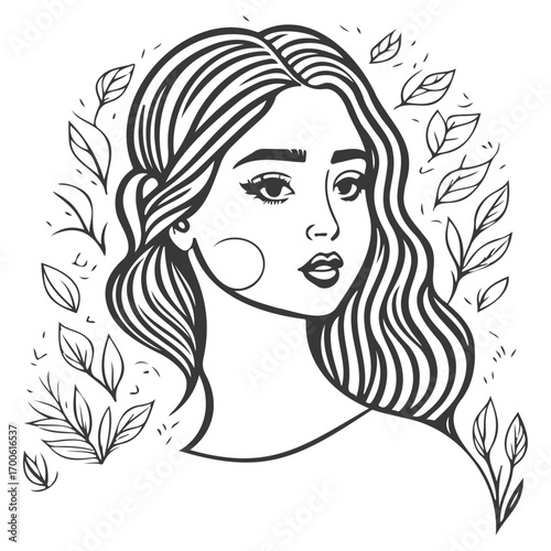 beautiful young woman history month day illustration grey