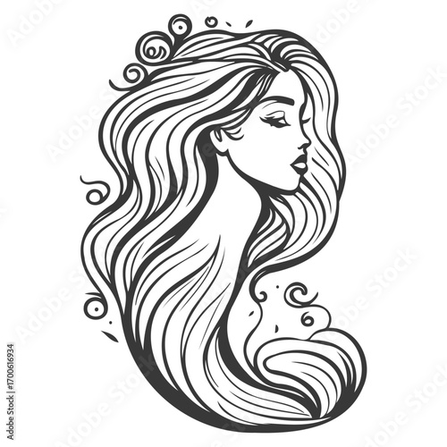 woman beauty mermaid illustration grey