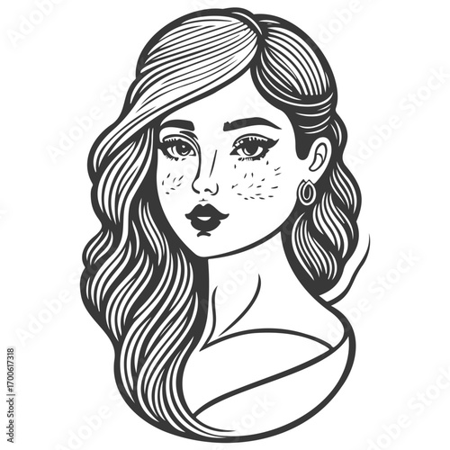 beautiful young woman history month day illustration grey