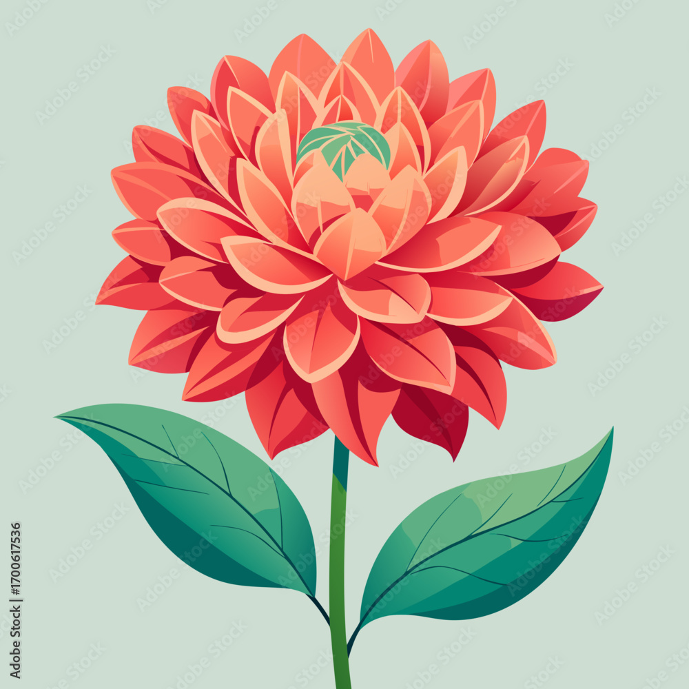Fototapeta premium Vibrant stylized coral flower illustration vector art scalable vector