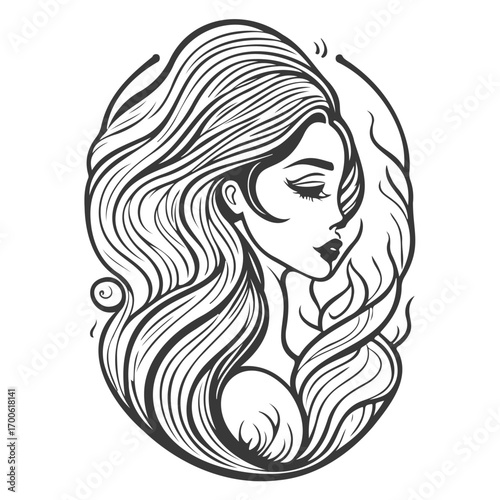 woman beauty mermaid illustration grey