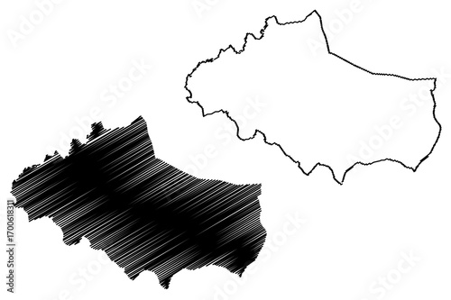 Dobrich Province (Republic of Bulgaria, Provinces of Bulgaria) map vector illustration, scribble sketch Dobrich map