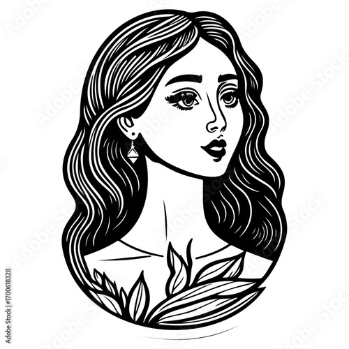 beautiful young woman history month day illustration sketch draw