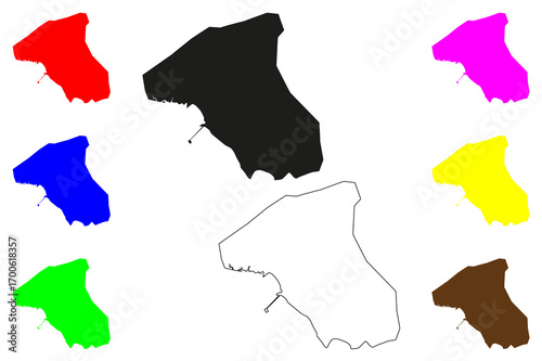Toliara city (Republic of Madagascar) map vector illustration, scribble sketch Toliary or Tulear map